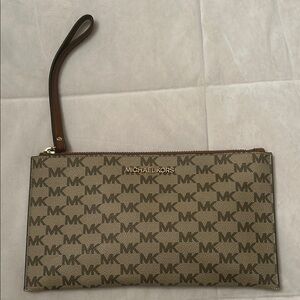 Michael Kors Brown Monogram Wristlet